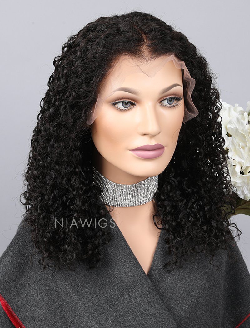 Curly Human Hair Lace Front Wigs With Natural Hairline
