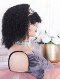 Headband Wig Kinky Curly Human Hair With Bangs Wigs (WITH FREE TRENDY HEADBAND)