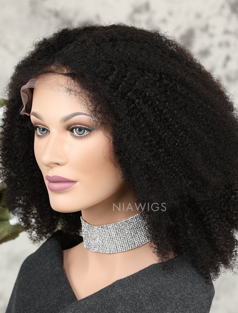 Afro Kinky Curly Human Hair Glueless Full Lace Wigs