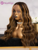 Gloria #Highlight Natural Wavy Human Hair Lace Wigs With Natural Hairline