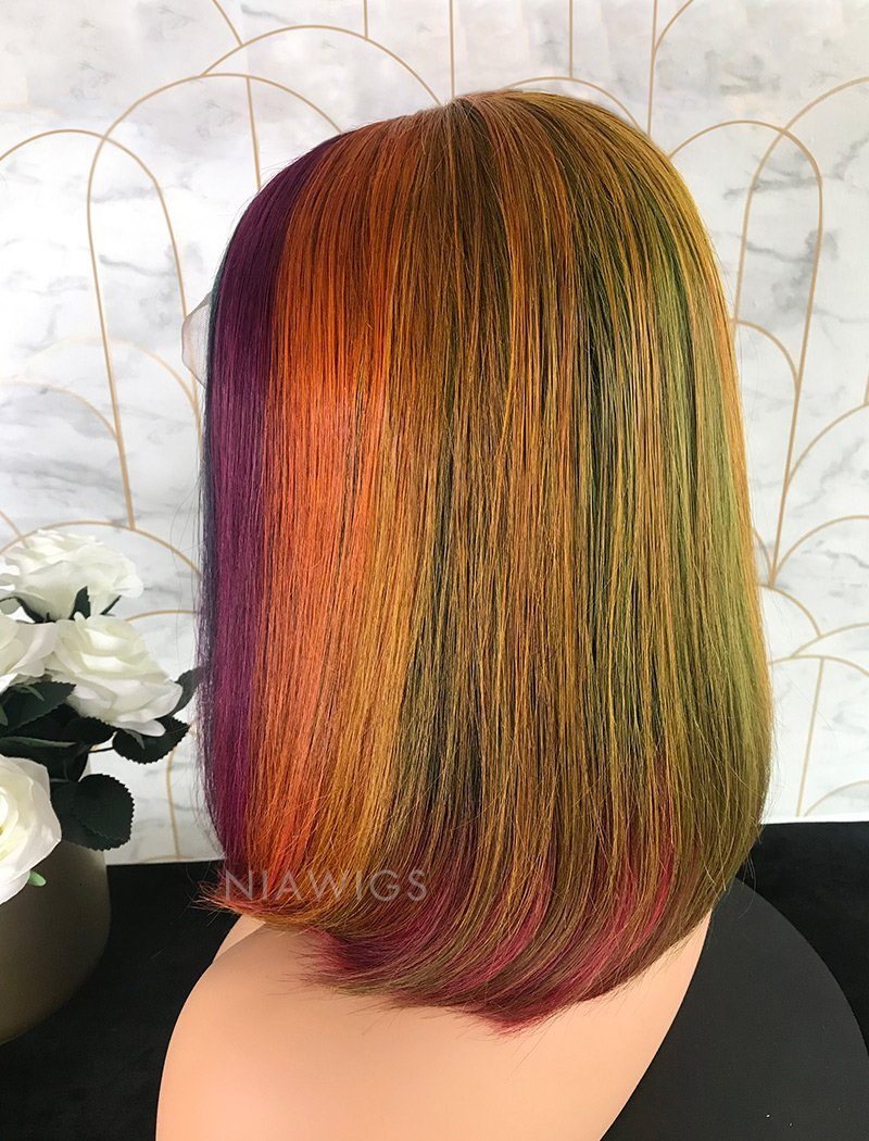 Renee Remy Hair 12 Inches Lace Front Wig Rainbow Color