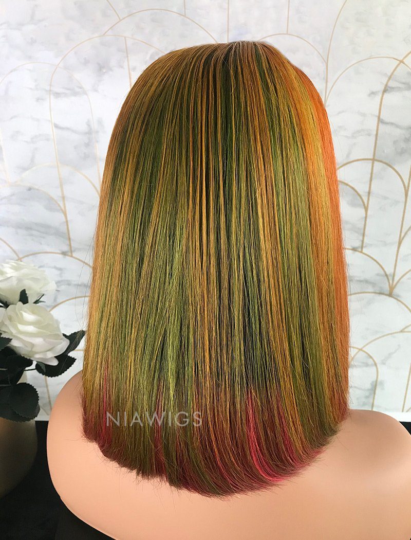 Renee Remy Hair 12 Inches Lace Front Wig Rainbow Color