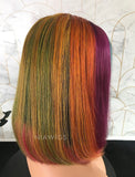 Renee Remy Hair 12 Inches Lace Front Wig Rainbow Color
