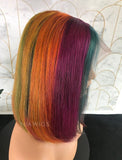 Renee Remy Hair 12 Inches Lace Front Wig Rainbow Color