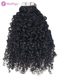 Clearance 4A Tape On Hair Extensions Kinky Curly Extension Human Hair For Black Women