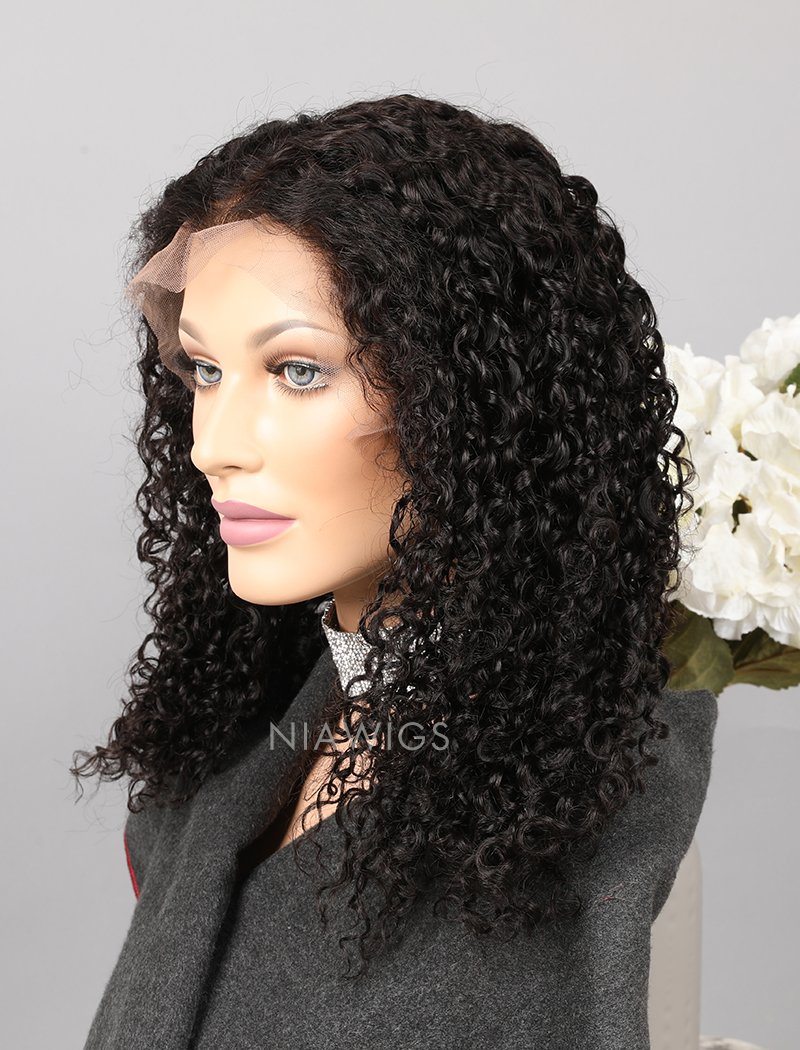 Curly Human Hair Lace Front Wigs With Natural Hairline