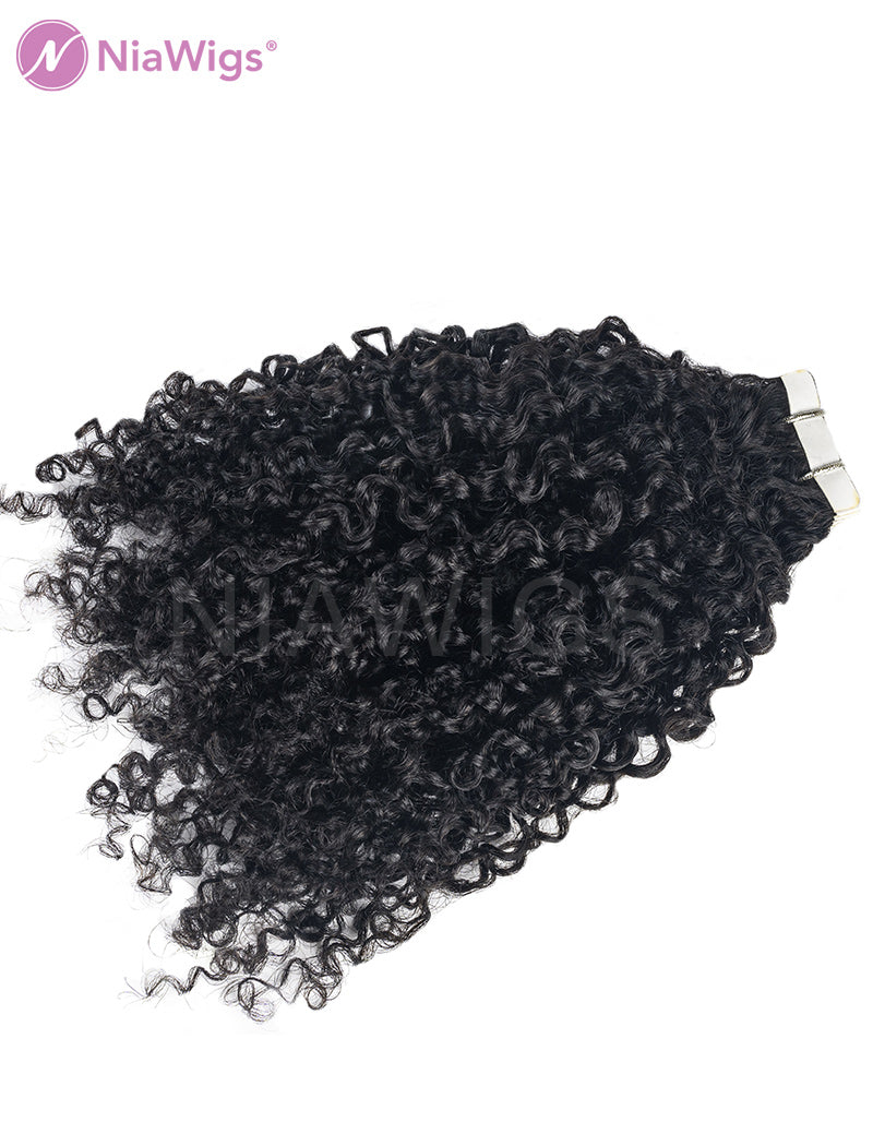 Clearance 4A Tape On Hair Extensions Kinky Curly Extension Human Hair For Black Women