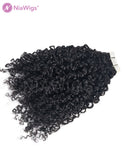 Clearance 4A Tape On Hair Extensions Kinky Curly Extension Human Hair For Black Women