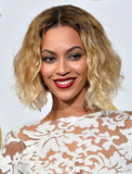 Beyonce Celebrity Blonde Curly Bob Virgin Human Hair Lace Front Wigs