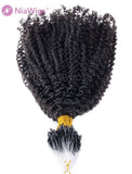 4B 4C Micro Loop Extension Afro Curly Microlinks Human Hair Extensions For Black Women