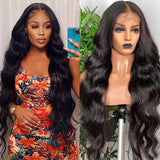 100% Human Hair 24 Inches Long Hair Body Wave 13x3 Inches Lace Front Wigs Preplucked Natural Hairline