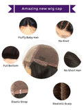 Natural Wavy With Bangs Human Hair Skin Base Lace Front Wigs