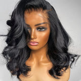 100% Human Hair Natural Wavy 13X4 Inches Lace Front Wigs