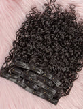 Seamless PU Weft Clip-In Hair Extensions Brazilian Human Hair Loose Curly