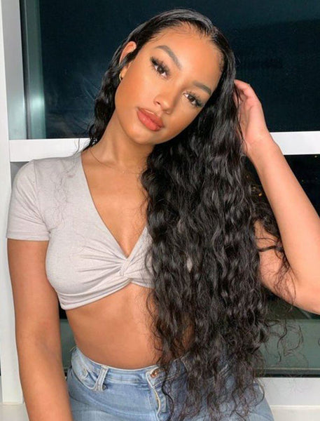 Natural Wave Human Hair Glueless Full Lace Wigs Free Parting  display picture 1