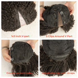 New Arrival Kinky Curly V Part Human Hair Wig Middle Parting V Part Wigs