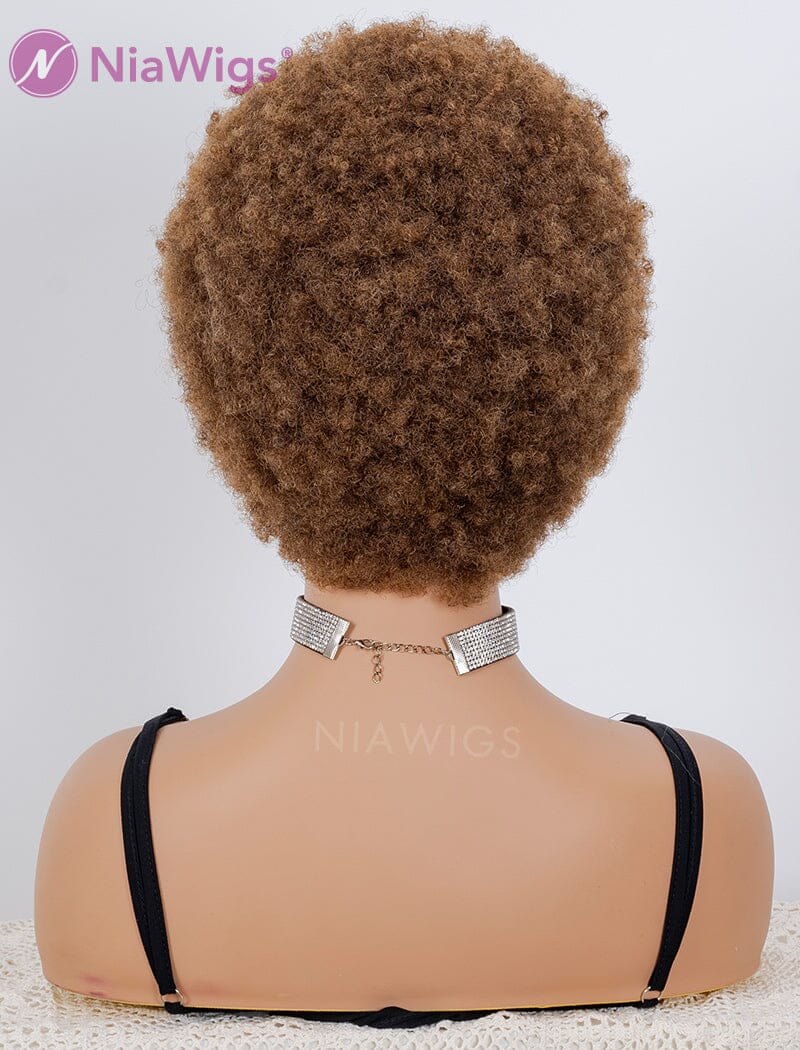 Clearance Afro Kinky Curly Stocked Wig Human Hair Full Machine Made Wigs