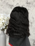 Clearance 13x3 Short Bob Human Hair Fashion Wavy Lace Front Wigs With Natural Hairline