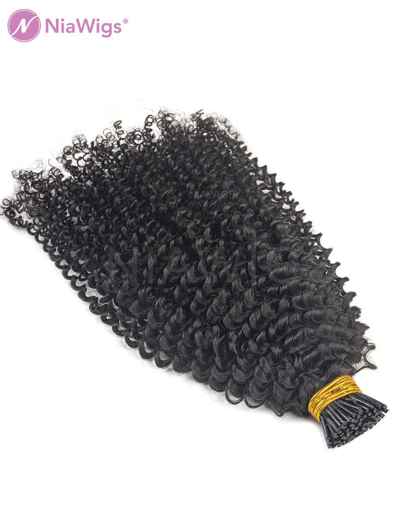 Clearance  I Tip Hair Extension Afro Kinky Curly Human Hair Tip Extensions For Black Women