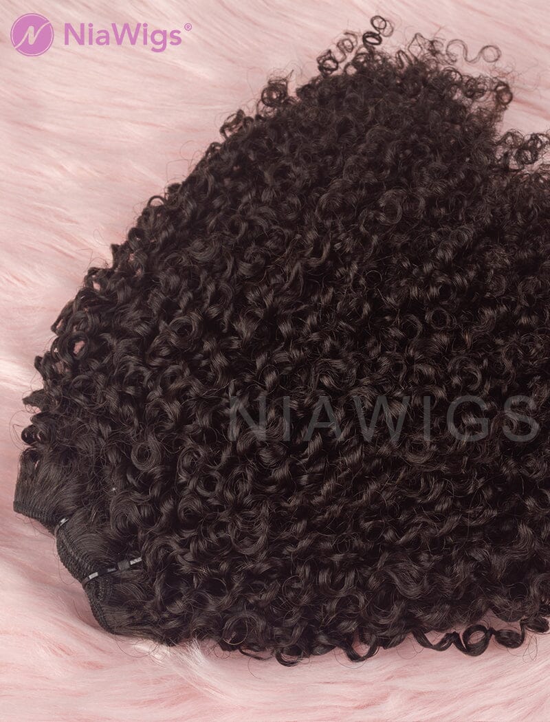 Hair Weft Bundles Natural Color Brazilian Tight Curly Human Hair