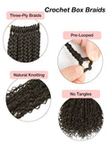Crochet Boho Box Braids with Human Hair Curls Bulk Hair Extension For Braiding