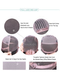 #Dedra Ginger Brown Highlight Kinky Curly Human Hair Lace Wigs