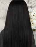 Yaki Straight Stock Wig Natural Color Human Hair Machine Made Wigs