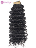 Tape Ins Brazilian Human Hair Extension Deep Wave Tape On Hair Extensions