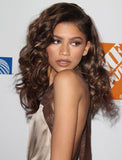 Zendaya Inspired Wavy Remy Human Hair Lace Front Wig Balayage Celebrity Wigs