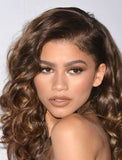 Zendaya Inspired Wavy Remy Human Hair Lace Front Wig Balayage Celebrity Wigs