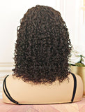 #3 Chocolate Brown Headband Wig Curly Human Hair Wigs (WITH FREE TRENDY HEADBAND)