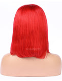 Red Human Hair Bob Wig Colorful Lace Wigs