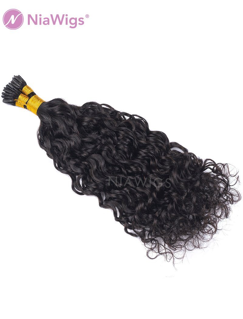 I Tip Human Hair Extensions Micro Links Water Wave(WITH FREE BEADS,LOOP THREADER)