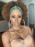 #1b/4 Headband Wig Human Hair 4C Kinky Curly Wigs (WITH FREE TRENDY HEADBAND)