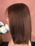 Clearance Emily Virgin Hair 10 Inches Lace Front Wig #4 Medium Brown