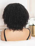 Scalp Top Wig Afro Kinky Curly Human Hair Wigs With Bangs Machine Made