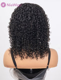 Scalp Top Wig Fashion Curly Human Hair Wigs With Bangs Machine Made