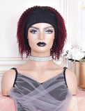 Shelia #1b Ombre #99j Kinky Curls Human Hair Headband Wigs (WITH ONE FREE TRENDY HEADBAND)