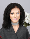 Kinky Curly Human Hair 5x5 Inches Lace Front Wigs With Baby Hair