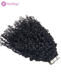 4A Tape On Hair Extensions Kinky Curly Extension Human Hair For Black Women