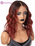 Ashley #Pastel Pink 12 Inches Remy Hair Natural Wavy Closure Lace Wigs