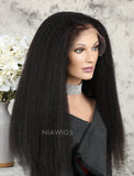 Kinky Straight Human Hair Glueless Full Stretchable Wigs
