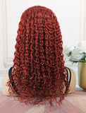 Nadra#Red Headband Wig Loose Curly Human Hair Wigs (WITH ONE FREE TRENDY HEADBAND)