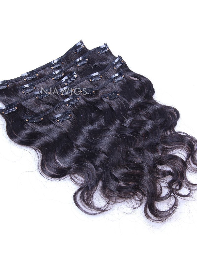 Clip-In Hair Extensions Brazilian Human Hair Body Wave