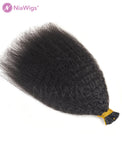I Tip Human Hair Extensions Micro Links Kinky Straight(WITH FREE BEADS,LOOP THREADER)