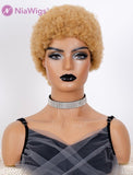 Clearance Afro Kinky Curly Stocked Wig #27 Blonde Human Hair Full Machine Made Wigs
