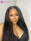 Kinky Straight Microlink Hair Extensions Human Hair Micro Links For Black Women