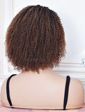 Jean Black Roots Brown Base (#1BT#30) Afro Kinky Curls Headband Wigs (WITH FREE TRENDY HEADBAND)