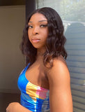 Natural Wavy Human Hair Skin Base Lace Front Wigs