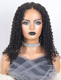 Deep Curly Human Hair 5x5 Inches Closure Lace Wigs With Natural Hairline